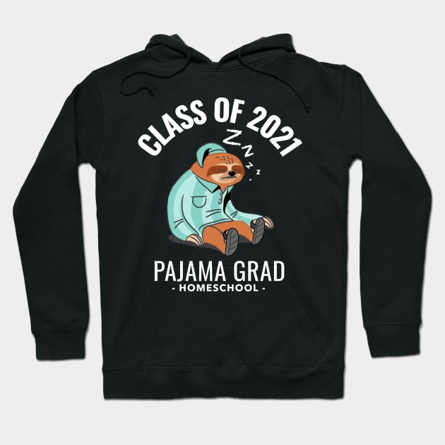 Funny Sloth Graduate Graduating In Pajamas. Pajama Grad 2021 Hoodie by Etopix